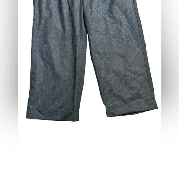 Vince Pants Womens 6 Wool Blend Wide Leg Cropped Capri Pleated cuffed pockets - Picture 3 of 6